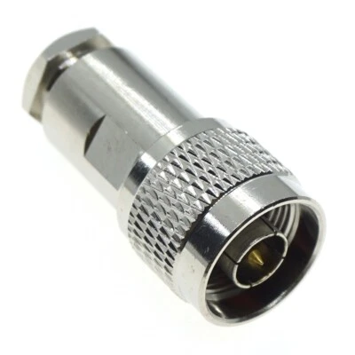 N male plug clamp For LMR300 RG5 RG6 5D-FB RF Coaxial Coax Cable Connector - Image 1 of 4