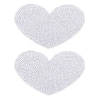  2 Pcs Car Stickers Crystal Diamond Jeans Decoration Heart-shaped