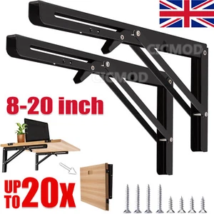 Campervan Folding Shelf Bracket Heavy Duty Motorhome Table Extension Wall Hinges - Picture 1 of 31