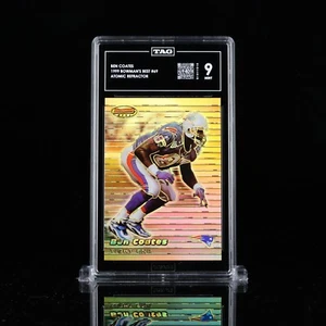 1999 Bowmans Best Ben Coates Atomic Refractor /100 New England Patriots TAG 9 - Picture 1 of 2