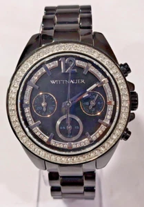 WITTNAUER CHRONOGRAPH BLACK DIAL STAINLESS STEEL WOMEN'S WATCH JM-59 - Picture 1 of 15