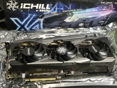 INNO3D ICHILL X4 GEFORCE RTX 3080 10GB Graphics Card. Parts or repair, glitchy - Image 1 of 4