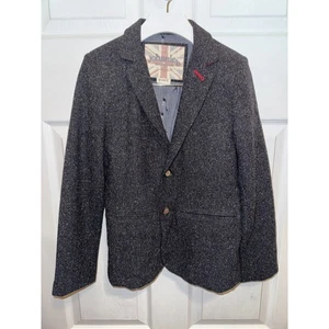 Johnnie B Mini Boden Boys Wool Blend Blazer Size 9-10Y Charcoal Gray Speckle - Picture 1 of 9