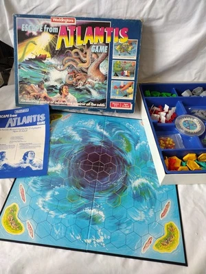 Escape From Atlantis Waddingtons 1986 Vintage Board COMPLETE - READ DESCRIPTION  - Image 1 of 4