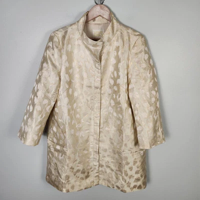 NWT Judith March Cream Gold Metallic 2 Piece Mini Skirt Set Suit (L) #0578 - Image 1 of 4