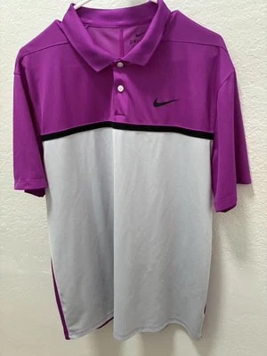 Camisa de golf deportiva colorblock Nike para hombre talla grande polo calce seco rosa victoria Foto 1 de 4
