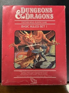 Dungeons & Dragons Set 1 REGOLE DI BASE TSR 1011 Box Set 1983 Dadi VG - Foto 1 di 8