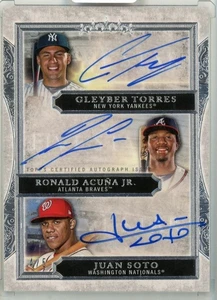 2020 Topps Five Star Gleyber Torres Ronald Acuna Jr.  Juan Soto Triple Auto /5 - Picture 1 of 2