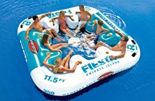 Party Raft Floating Private Island 8-Person Lake Pool Inflatable Boat W/ Cooler