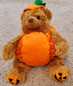 Fiesta Plush 13"Pumpkin Bear Stuffed Animal Toy/Decoration Pre-owned  - Picture 1 of 8
