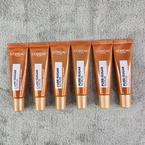 6 Pack L'Oreal Pure-Sugar Scrub Mini Smooth & Glow Face & Lips .67oz ea Lot of 6 - Picture 1 of 5