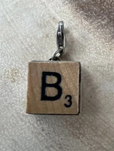 Vintage Sterling Silver 925 Scrabble Tile “B” Pendant Charm Tokens And Icons - Picture 1 of 7