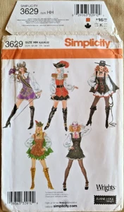 Simplicity 3629 Halloween Costume Sexy Gangster Zoro Robinhood Buckaneer SZ 6-12 - Picture 1 of 3