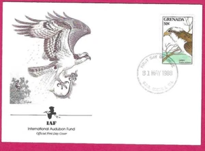 GRENADA 1988 Official FDC - AUDUBON FUND - Birds - OSPREY - Fdi - Picture 1 of 2