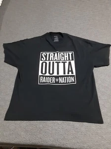 Straight Outta Raider Nation Short Sleeve Shirt Men's Extra Large XL Black - Picture 1 of 10