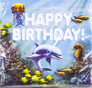 Servilletas de almuerzo o cena temáticas para fiesta de cumpleaños bajo el mar para acuario 20 unidades - Imagen 1 de 1