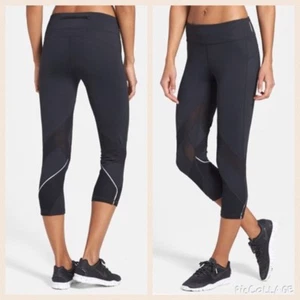 Zella bees-knees mesh inset capri Leggings Pants Black Size Small $58.00 - Picture 1 of 5