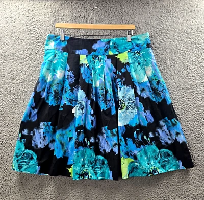 Target Womens A-line Skirt Size 18 Black Blue Green Floral Knee Length - Image 1 of 4