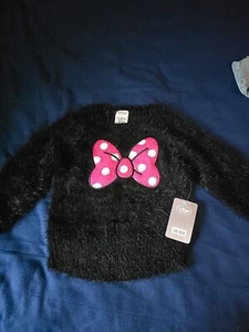 Disney Store Girls Minnie Mouse Plush Sweater, Black Size 3 Made In China. - Picture 1 of 9