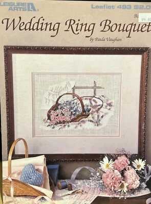 Wedding Ring Bouquet Leisure Arts Cross Stitch Pattern #493 - Image 1 of 4
