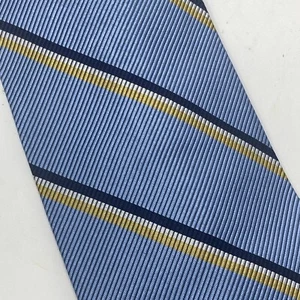 Corbata de seda para hombre RALPH LAUREN RLL Green Label azul blanco amarillo múltiples rayas - Imagen 1 de 4