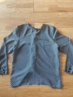 HERMOSA CAMISA BLUSA VALENTINO AUTÉNTICA AZUL MARINO CREMA 46 100% SEDA Foto 1 de 4