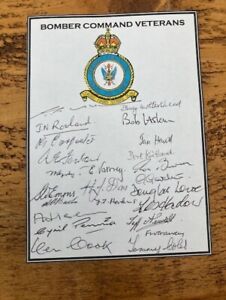 RAF Bomber Command Multi Signed 24 Signatories Book Plate DSO DFC DFM