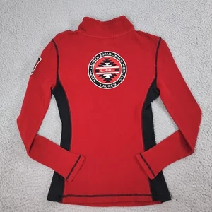 Vtg Ralph Lauren Sweater Womens PS Red Waffle Knit Shirt Aztec 1/4 Zip Top - Picture 1 of 19