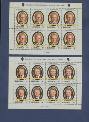 LIBERIA - Scott 933-942 - ten MNH S/S - US Presidents - 1982 - three pix --b - Image 1 of 3