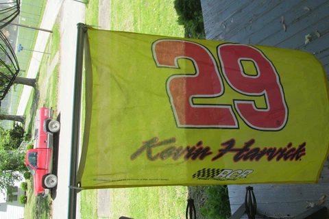 Race Track Flag On Pole Kevin Harvick Used At The Race Cover