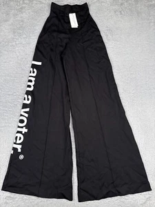 Ripley Rader Pants Womens 1 Black Wide Leg I Am A Voter 24"-26" Waist Ponte - Picture 1 of 20
