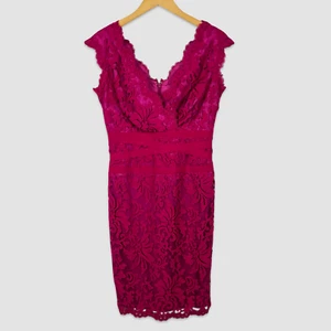 Tadashi Shoji Womens Size 10 Dress Sleeveless Sheath Majenta Lace Cocktail - Picture 1 of 7