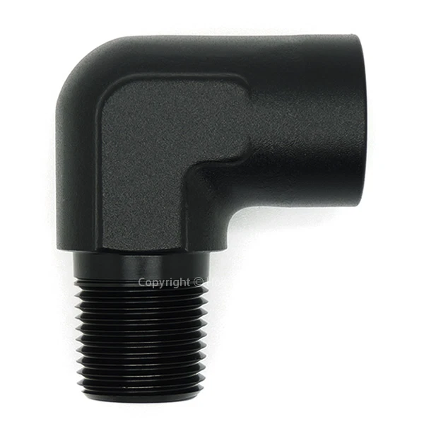 1/8 NPT BLACK 90 Degree MALE FEMALE ELBOW Coupler Union Hose Fitting Adapter - Image 1 of 1