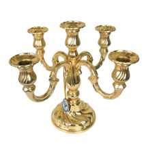 Vintage Candelabra 14 Kt Gold Plated 5 Branch 10" Elegant Regal Home