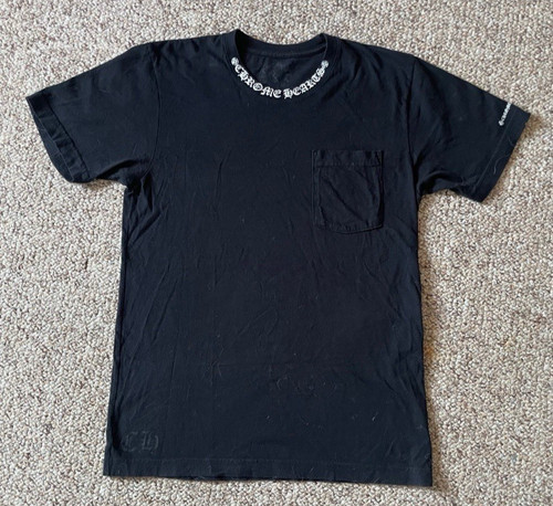 CHROME HEARTS RARA Camicia Autentica Cromata Collo Cuori Rotolo Taglia Media