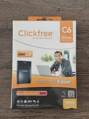 Clickfree Automatic Backup C6 For PC Computer Portable 500GB Storage Brand NEW - Image 1 of 3