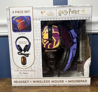 Harry Potter Headsets with Microphone, Wireless Mouse & Mousepad Set New - Image 1 of 4
