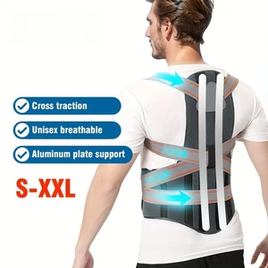 Back Brace Posture Corrector Shoulder Straightener Adjustable Full Back Support - Picture 1 of 22