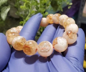 Citrine Stone Bracelet 12.4mm Bead Crystal Gemstone Stretch Bracelet  - Picture 1 of 13