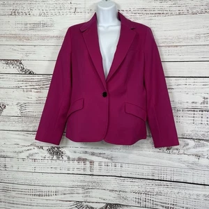 Talbots Blazer Womens Size 10 Petite Pink Wool Blend Button Lined Career - Picture 1 of 19