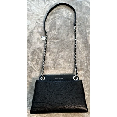 Bolso Bandolera Rebecca Minkoff Cuero Negro Plateado Herrajes Foto 1 de 4