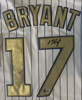 Kris Bryant Signed Chicago Cubs 2016 World Series Ring Ceremony Jersey BAS COA - Image 1 of 4