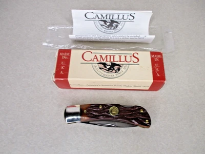 Navaja de bolsillo vintage Camillus USA C1 22 Hornet Lockback cuchillos Delrin jigged Foto 1 de 4