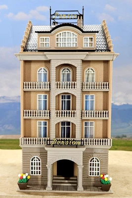 Modelo antiguo Vollmer escala HO Pro-Line CONSTRUIDO - hotel / pensión #3772 Foto 1 de 4