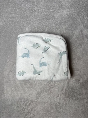 Carter's Just One You Dinosaurs Baby Blanket Blue Gray Dino Terry Towel Lovey - Image 1 of 4