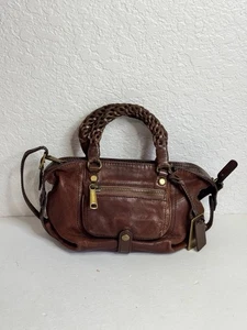 Gryson Olivia Espresso Belted Strap Textured Bag/Satchel Leather - Picture 1 of 16