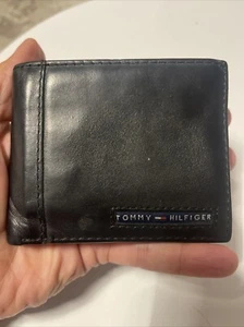 TOMMY HILFIGER Black Genuine Leather Bifold Wallet + Cardholder . - Imagen 1 de 22