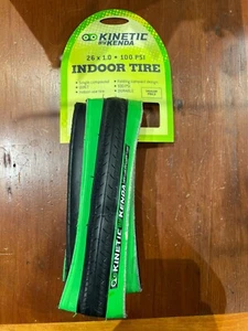 Kinetic / Kenda Trainer tire - High 100psi - BLK/GRN 26x1.0 - NEW!! - Picture 1 of 2
