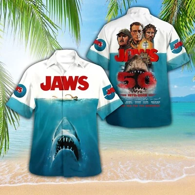 Jaws 3D Hawaiian Shirt - Image 1 of 2