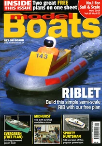 Model Boats Magazine, May 2019 (Vol.69-822) - Riblet & Evergreen (Free Plans) - Picture 1 of 1